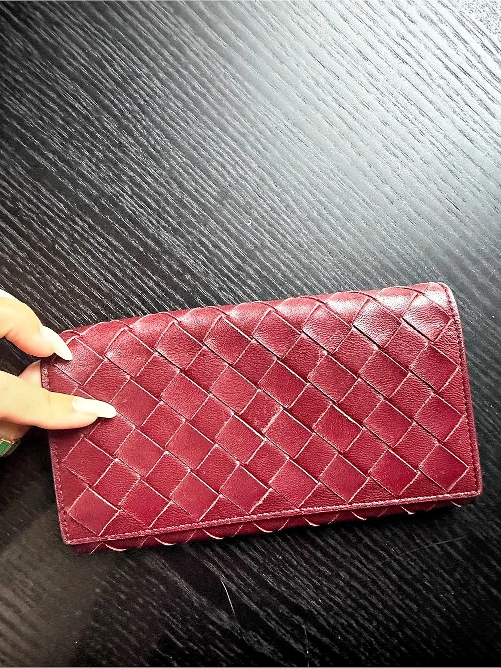 Bottega Veneta Intrecciato Flap Continental Long Wallet Red
